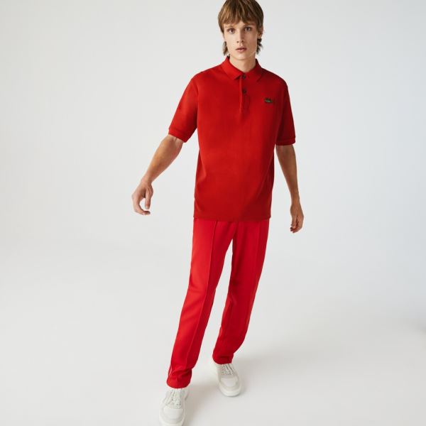 Lacoste Lacoste LIVE Loose Fit Cotton Piqué Polo Shirt - Polo Pánské Červené | CZ-wawyUi